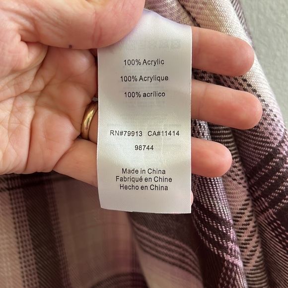 Flannel Blanket Shawl Cardigan Wrap Poncho - Picture 5 of 6